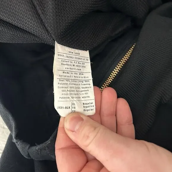 Y2K Carhartt Thermal-Lined Hooded Jacket “Black” Dark Throne - Picture 15 of 16